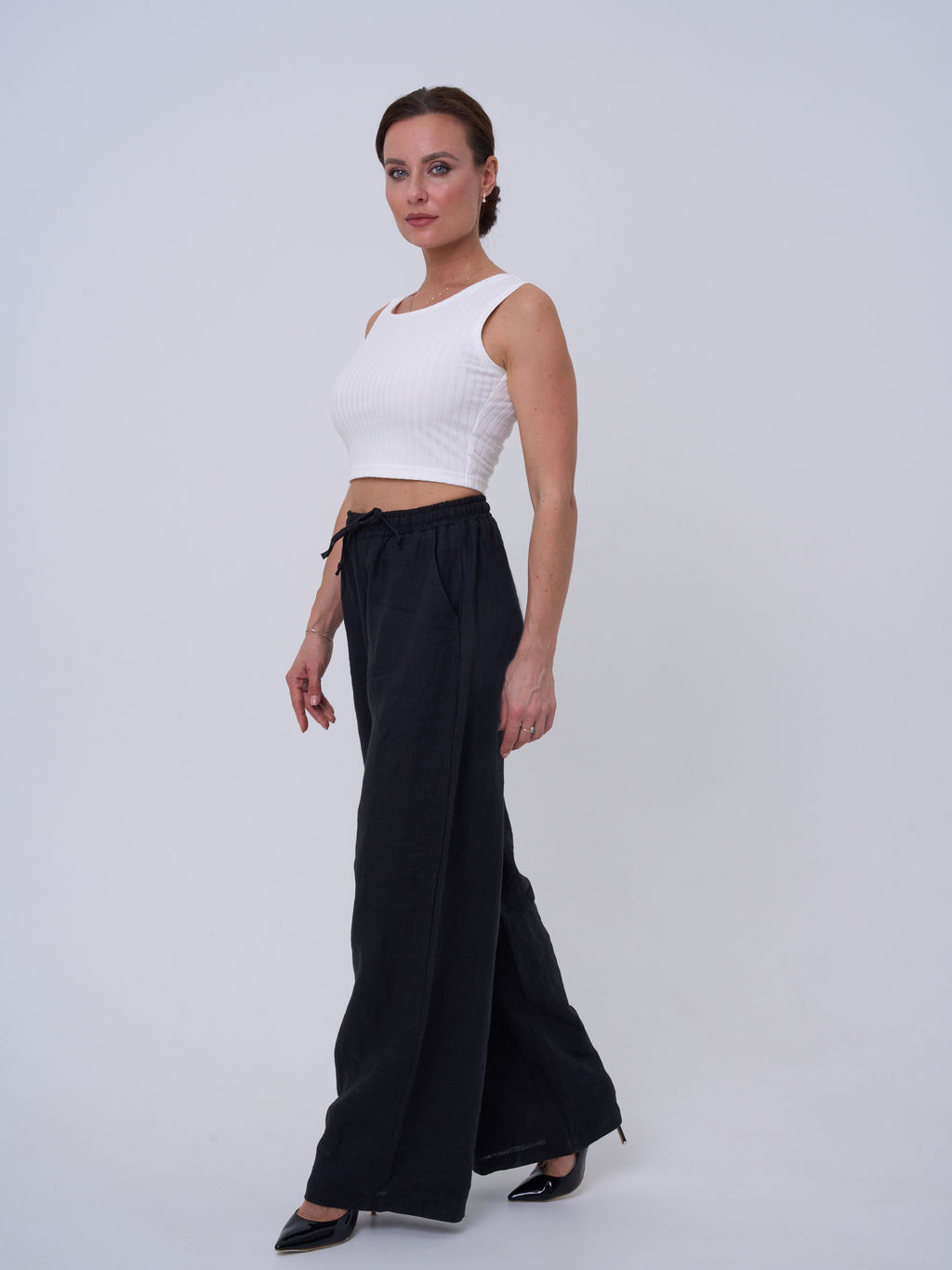 лен-100%, брюки пояс на резинке - Трика фото 3