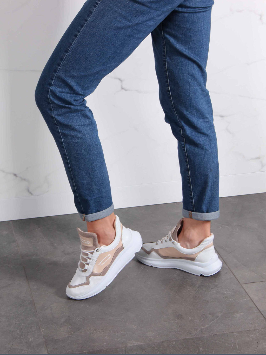 Кроссовки EDART 150.236143w.белый-бежевый Rр