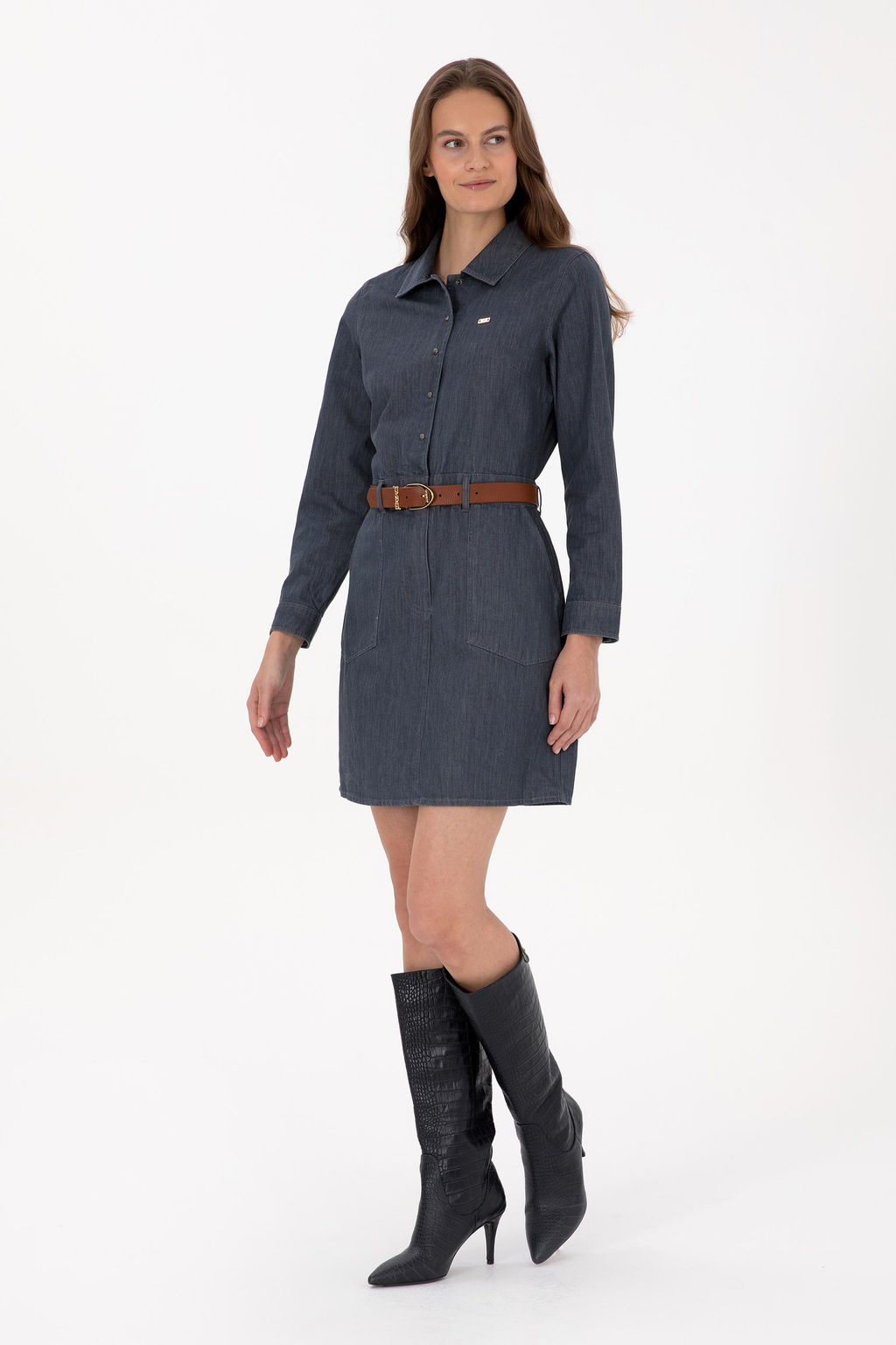 Kad_n Siyah Dokuma Elbise - U.s. polo assn фото 3