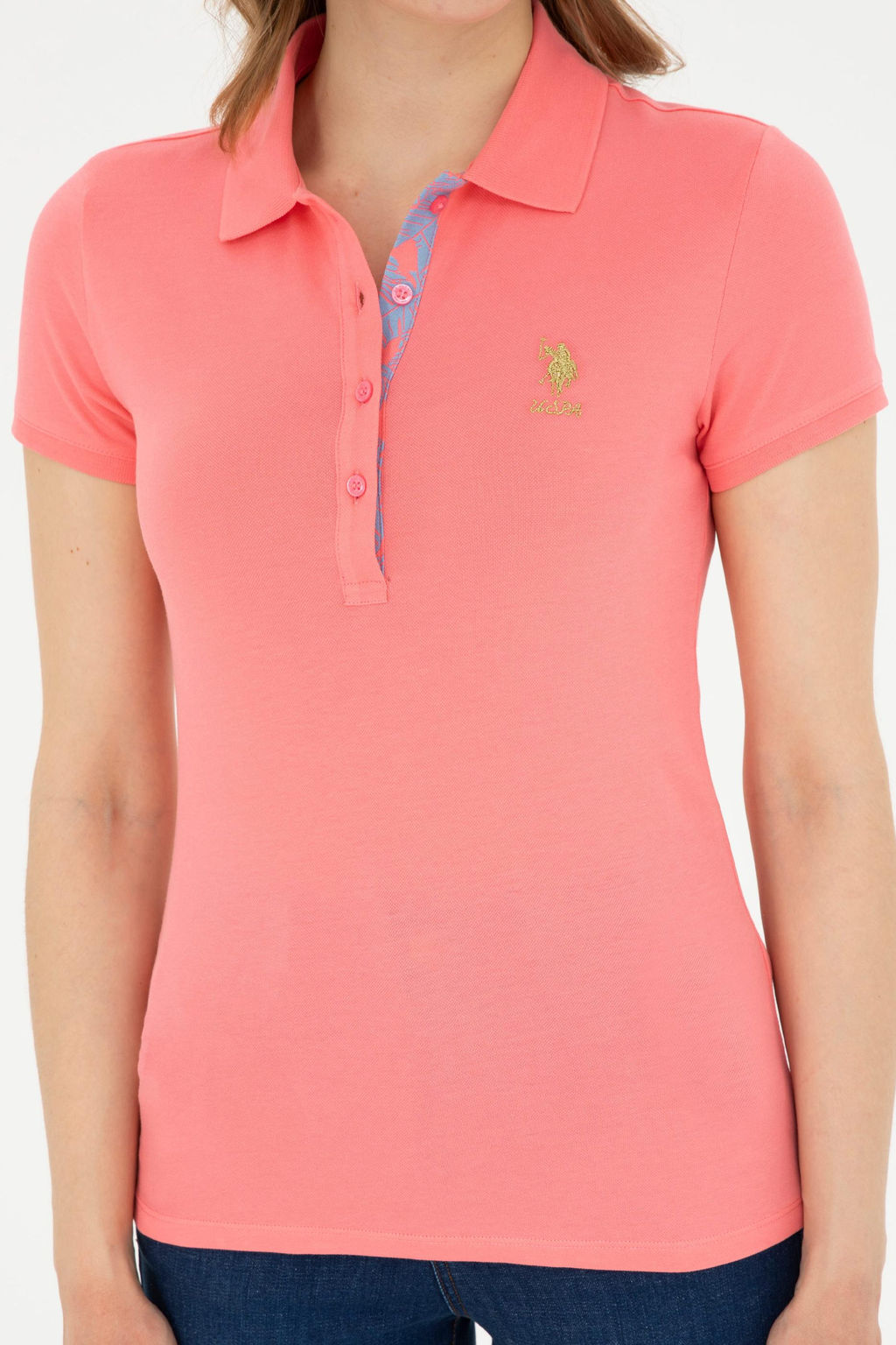 Kad_n Neon Pembe Basic Polo Yaka Ti__rt - U.s. polo assn фото 6