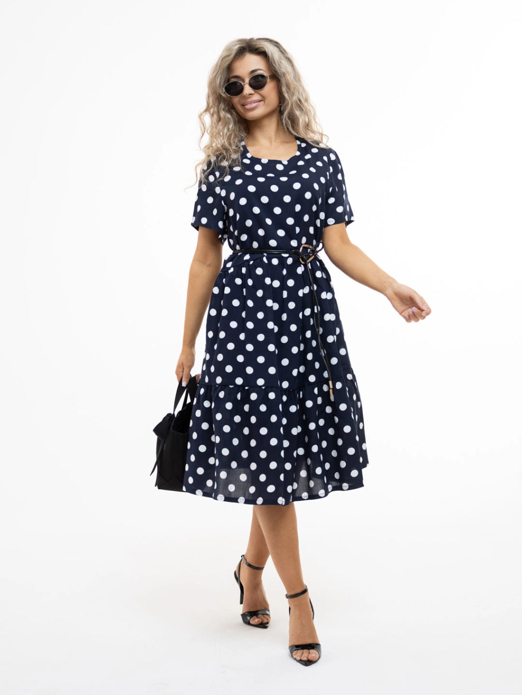 Платье женское, цвет синий белый - Барболета фото 6