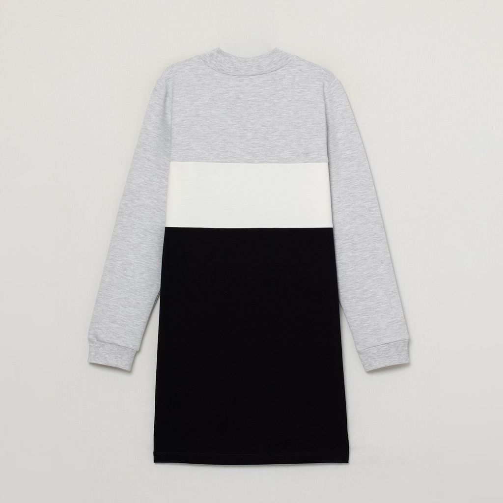 CRB wear/CWJG 62936-11-296 Платье для девочки, светло-серый меланж-черный/Ex.Cherubino  фото 4