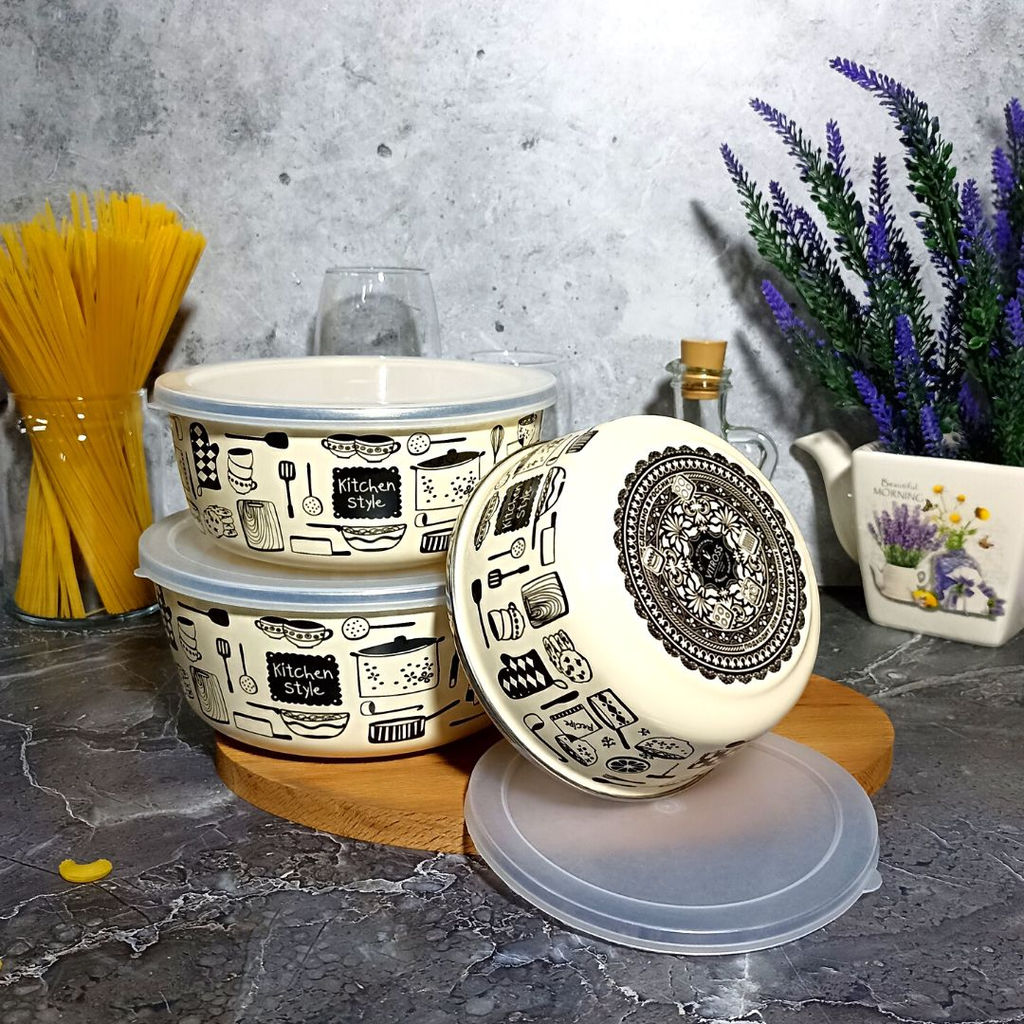 Набор из 3 предметов.№47 Стиль кухни, слоновая кость, 1DM47PL - Стальэмаль фото 4