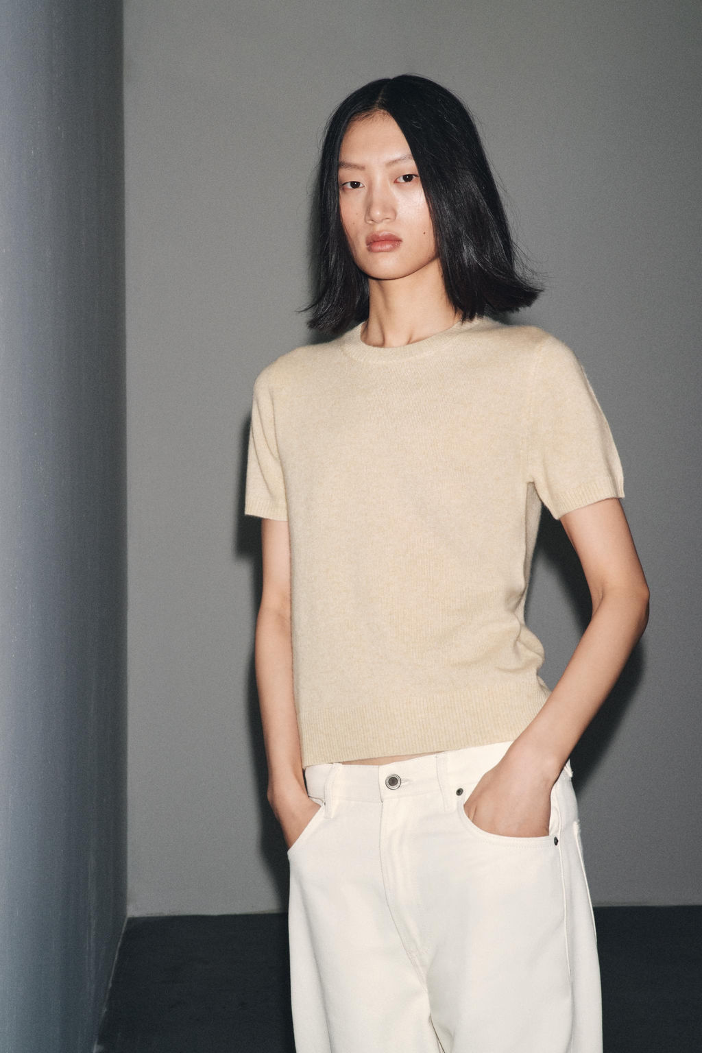 100% CASHMERE SHORT SLEEVE JUMPER - Zara фото 2