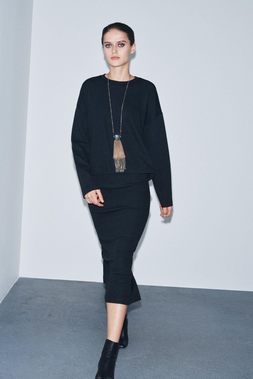 FALDA MIDI SOFT / gris antracita - Zara фото 7
