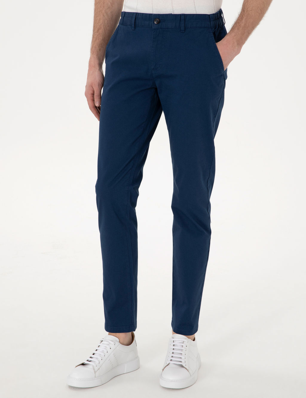 _ndigo Slim Fit Beli Lastikli Kanvas Pantolon