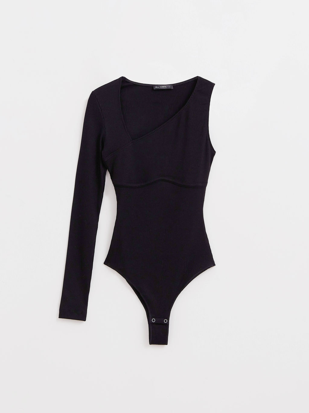 CONTE Боди в рубчик на одно плечо LBD 2624 black - Conte elegant фото 5
