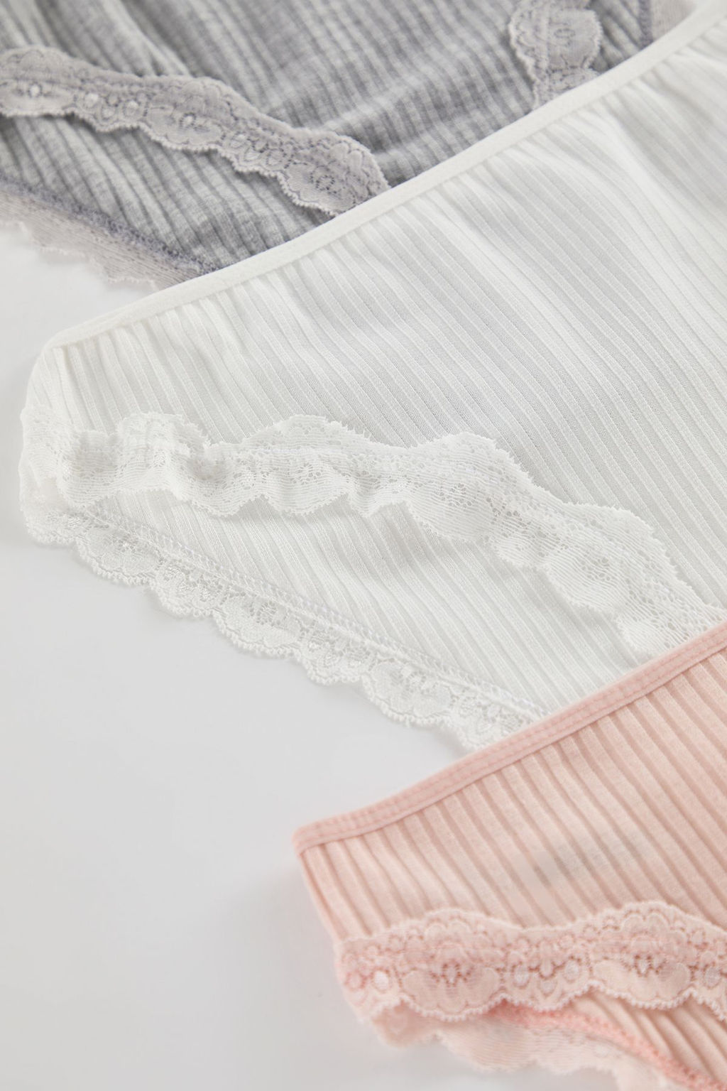 Trendyolmilla Gri-Cok Renkli 3lu Paket Fitilli Dantelli Klasik Orme Kulot THMAW25KU00015 фото 6