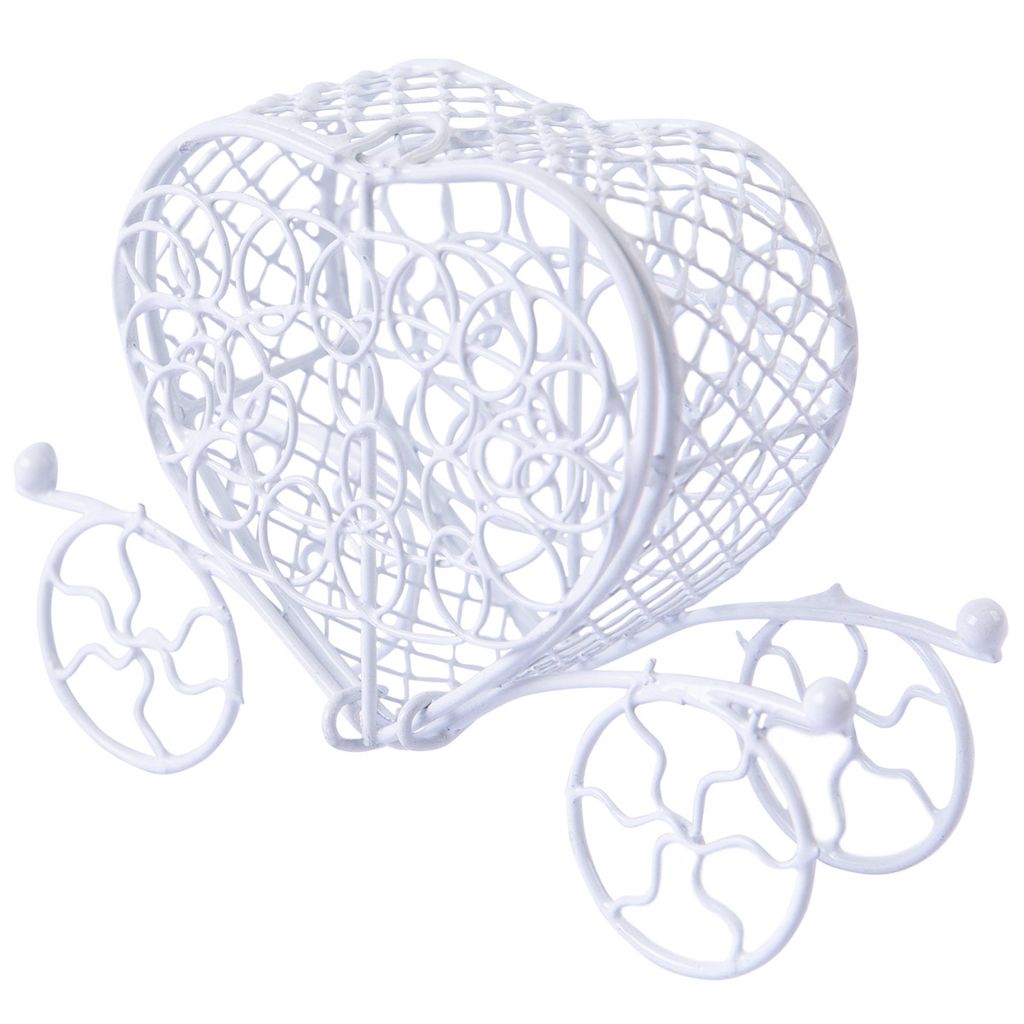 Миниатюра садовая Blumentag MET-409 Карета металл 8 х 11 см 01 Белый