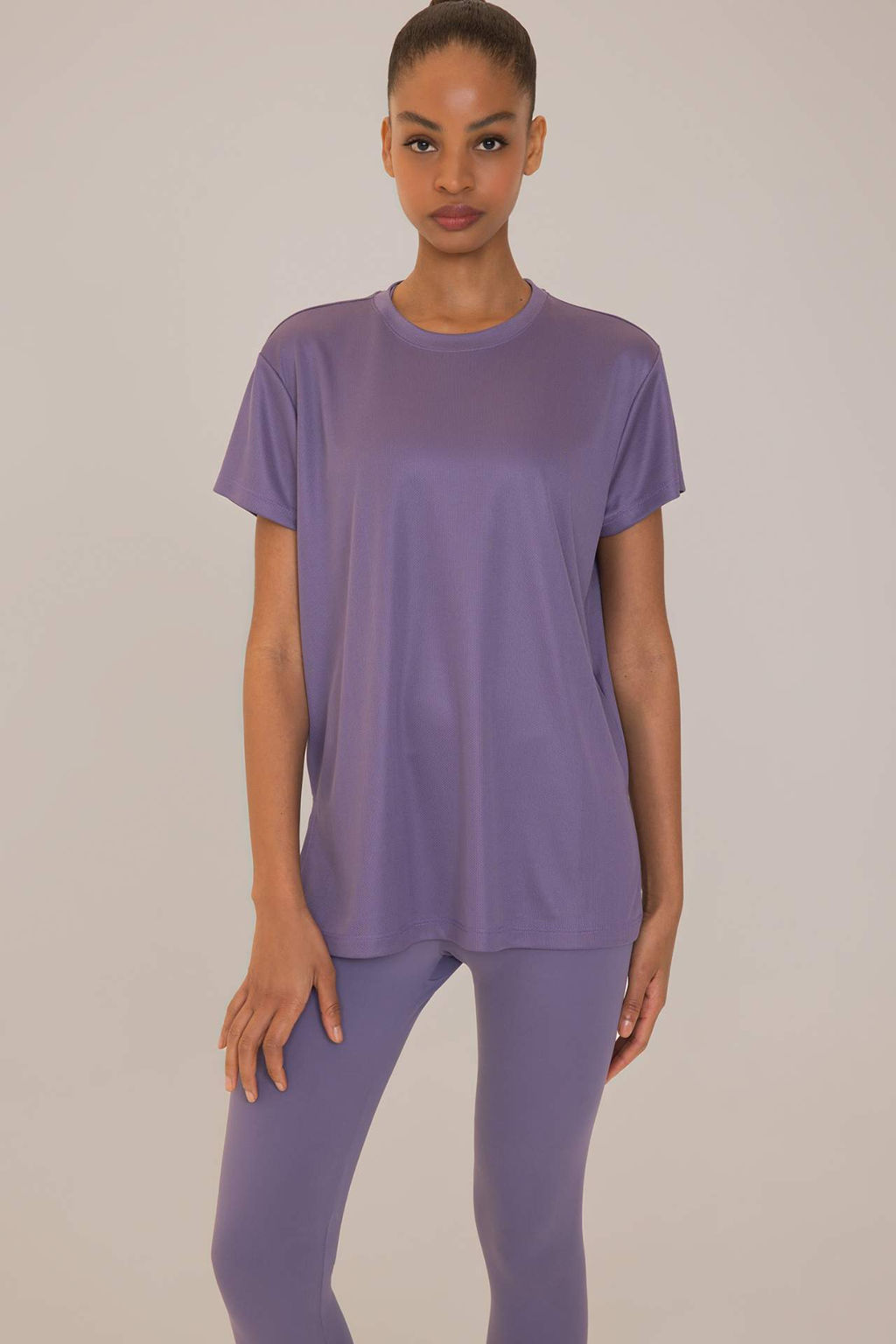 DeFactoFit Oversize Genis Kal?p Bisiklet Yaka Sporcu K?sa Kollu Tisort  фото 3