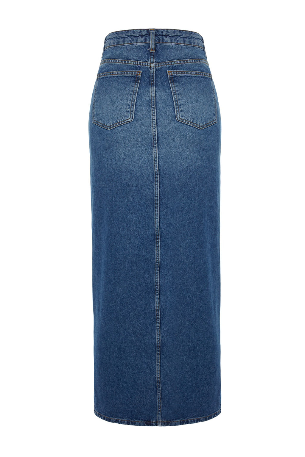 TRENDYOLMILLA Mavi More Sustainable Y?rtmacl? Maxi Denim Etek TWOAW24ET00058  фото 13