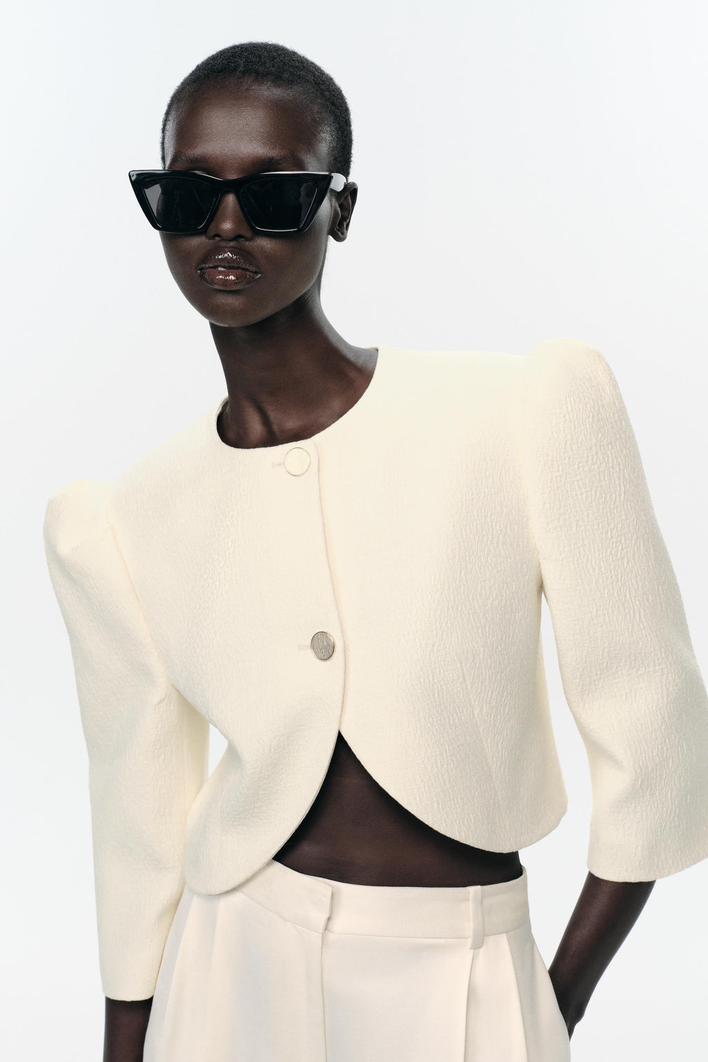 SHORT PUFF-SLEEVE BLAZER - Zara фото 3