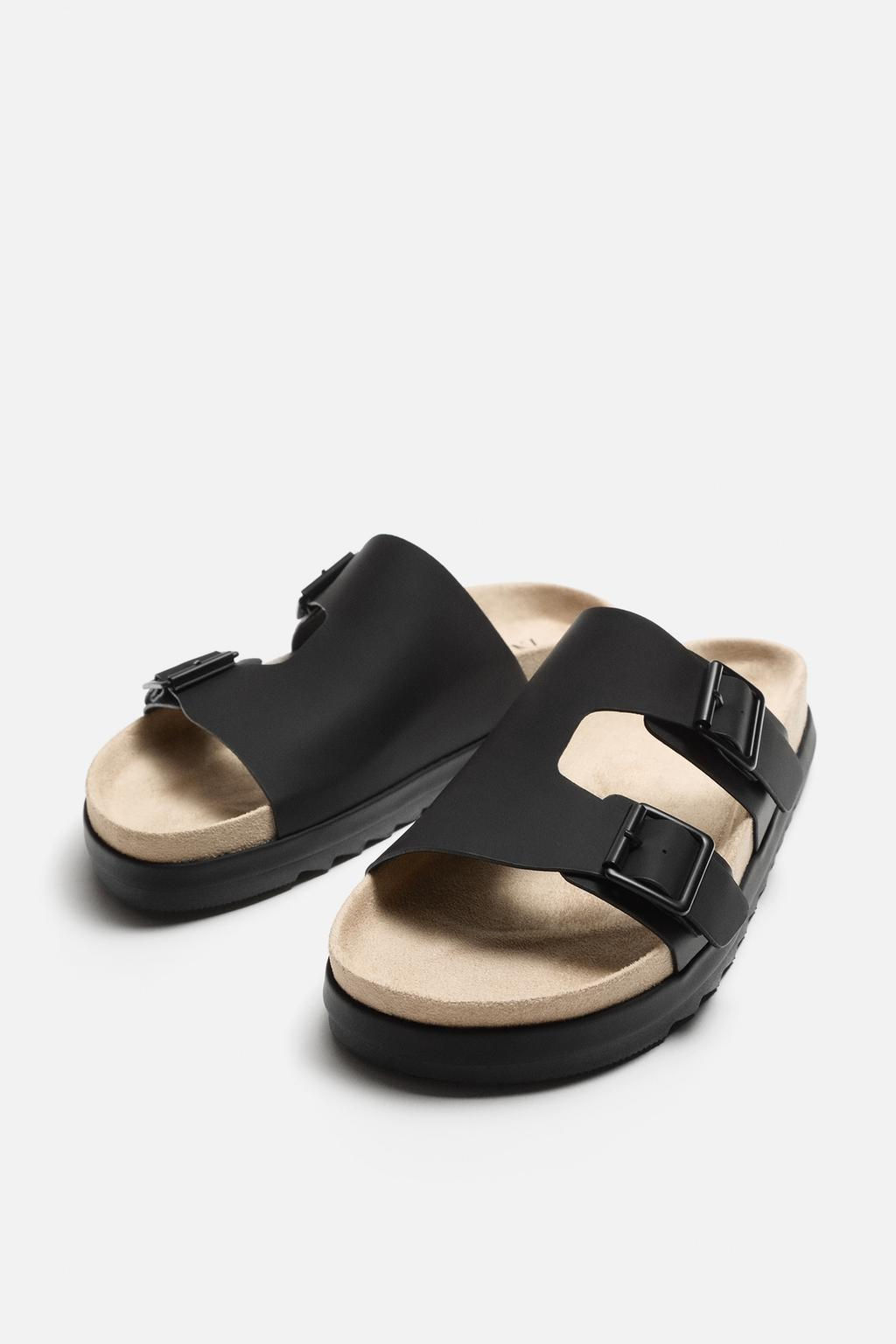 RUBBERISED DOUBLE-STRAP SANDALS - Zara фото 5