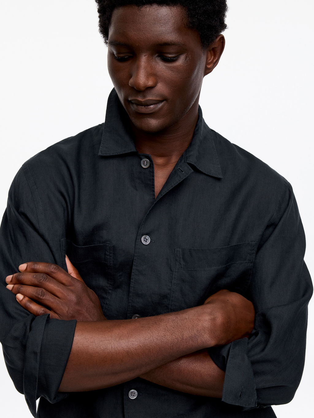 Camisa de lino holgada - H&m фото 4
