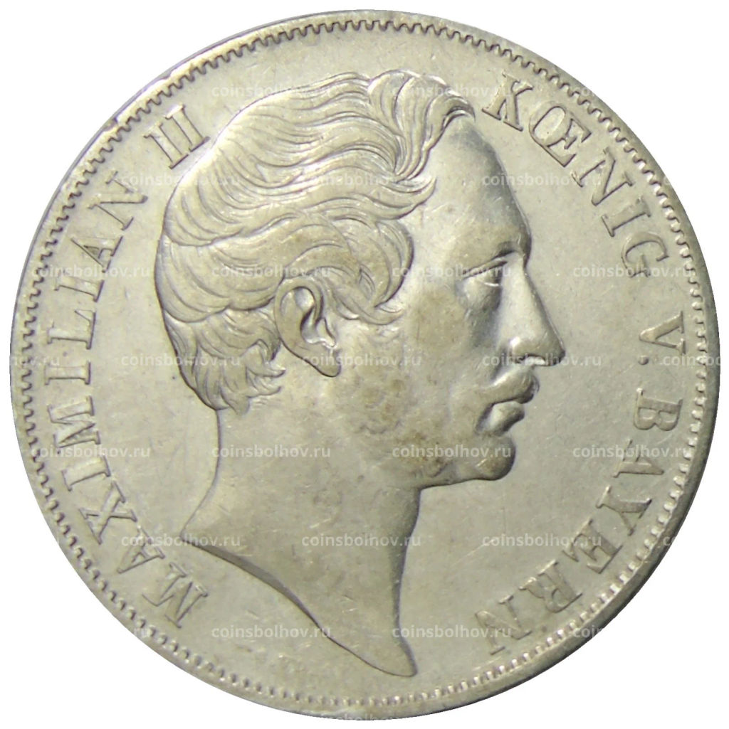 2 гульдена 1855 года Германские государства  Бавария Восстановление колонны Мадонны в Мюнхене