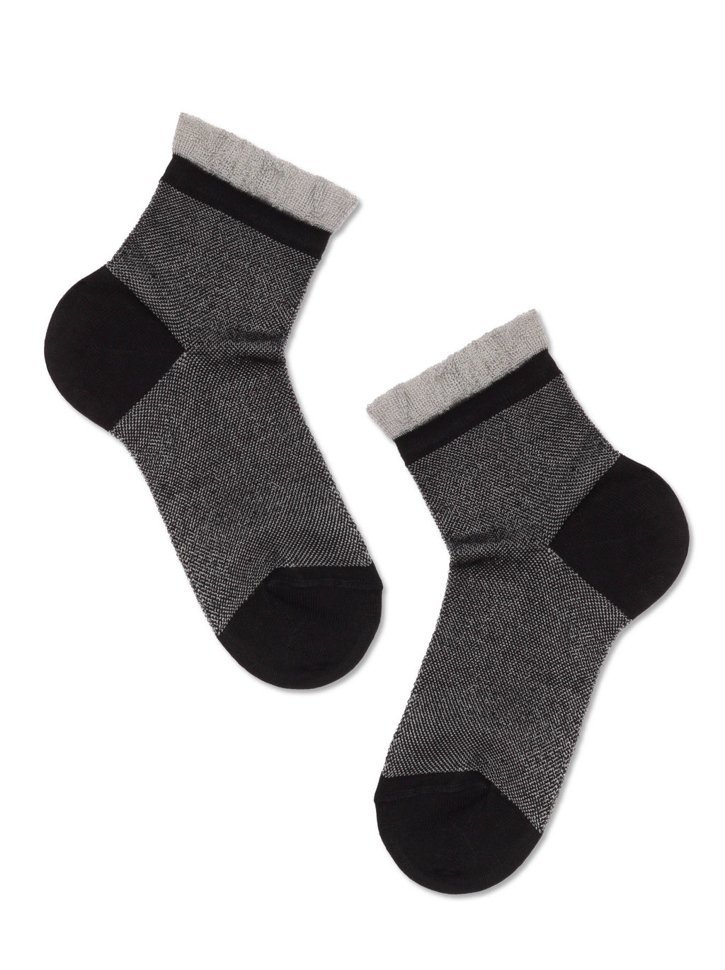 Цена за 2 пары. Носки Классические CONTE Носки из вискозы со сборкой серый - Conte elegant фото 3