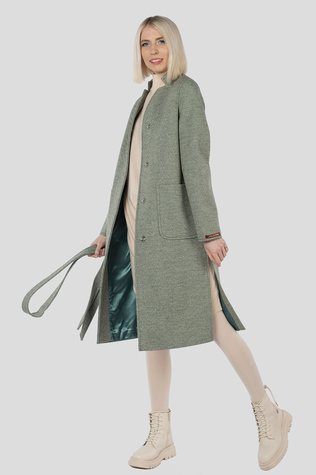 Пальто женское демисезонное (пояс) - El podio фото 2