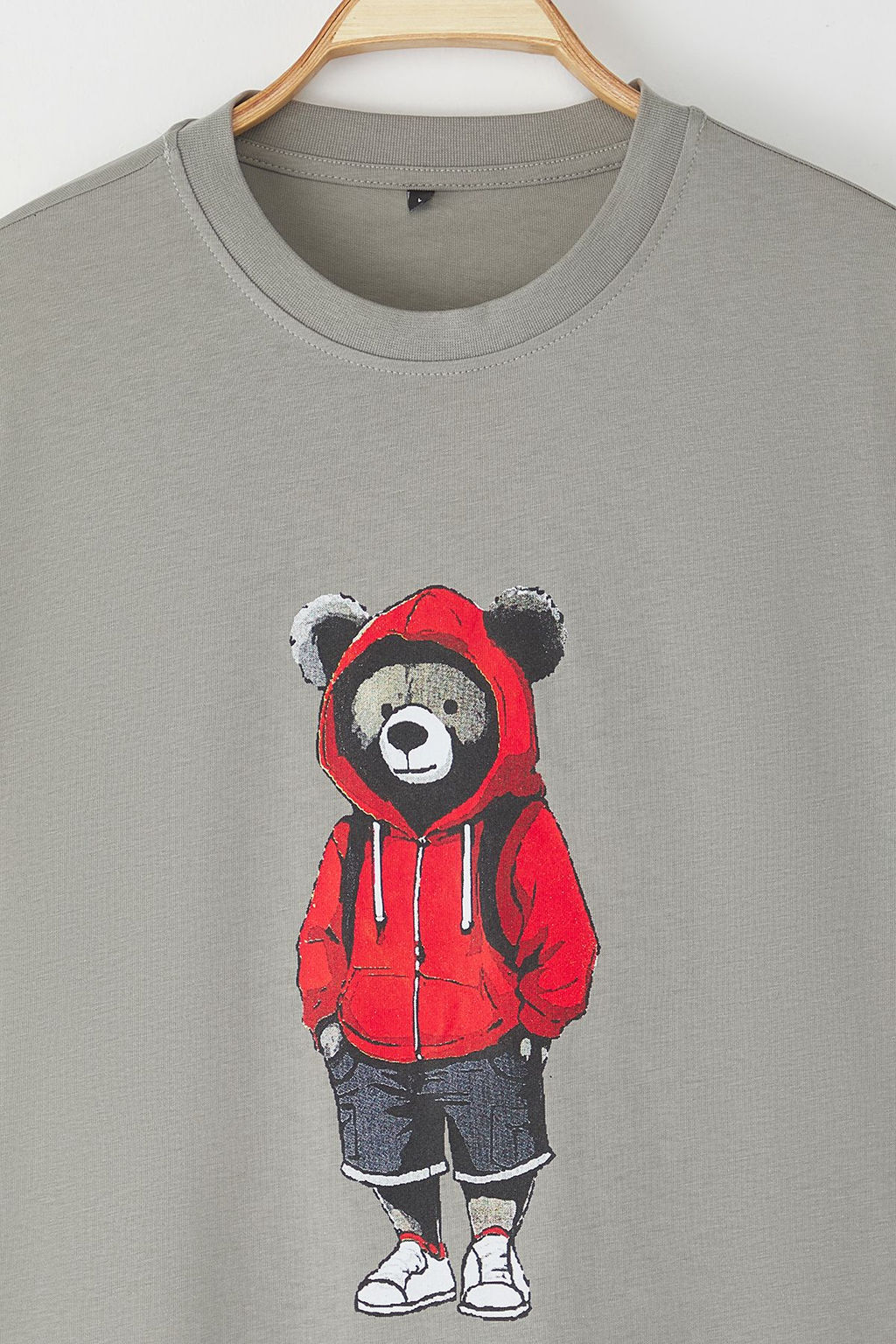 TRENDYOL MAN Ekru Unisex Oversize/Genis Kesim Ay?c?k Bask?l? %100 Pamuklu T-Shirt TMNSS25TS00158 - Trendyolmilla фото 7