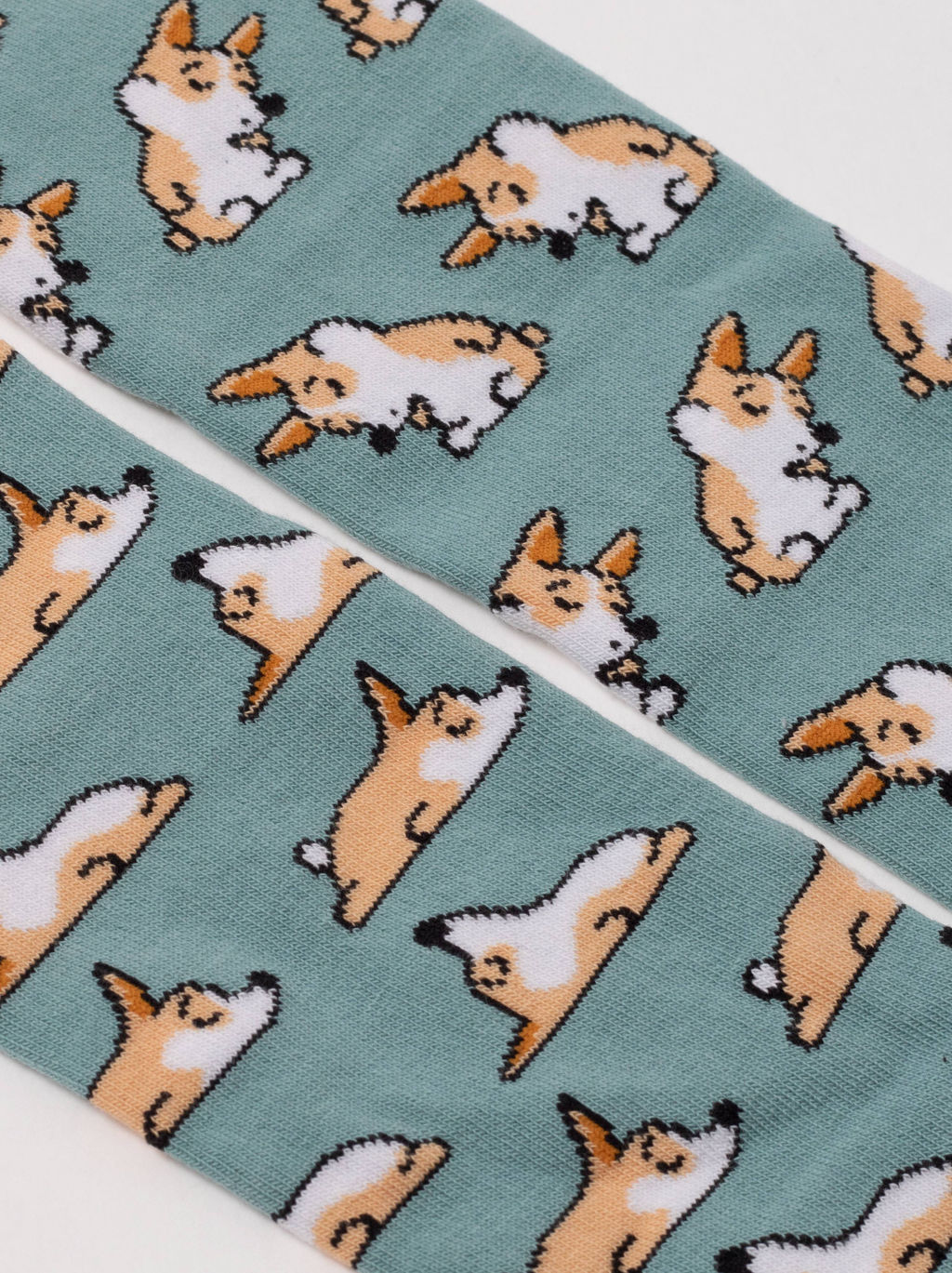 Цена за 2 пары. Носки Классические CONTE Хлопковые носки с рисунками corgi серо-бирюзовый - Conte elegant фото 4