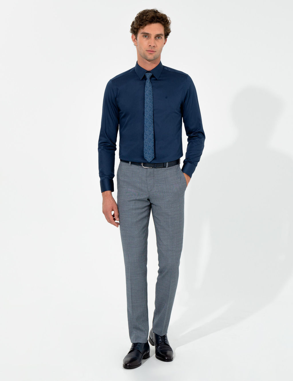 Lacivert Slim Fit Uzun Kollu Basic G_mlek - Cacharel фото 4