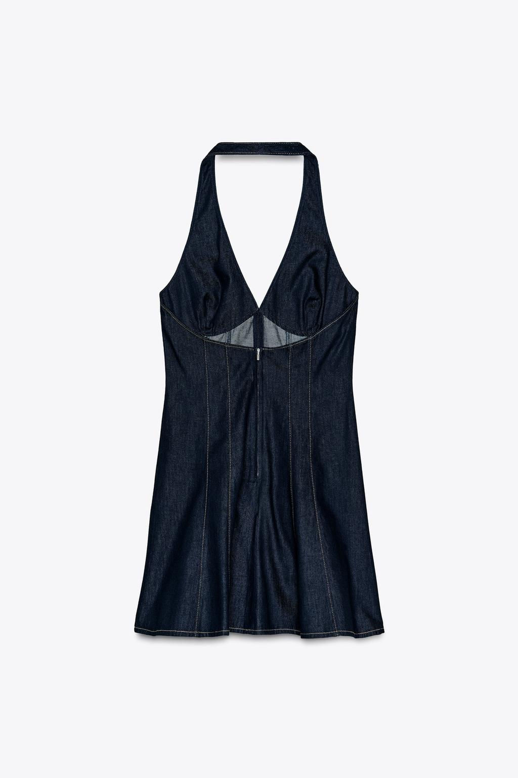 DENIM HALTER DRESS - Zara фото 7