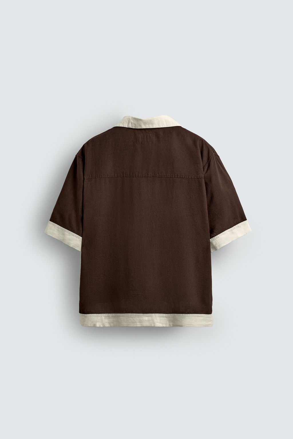 VISCOSE/LINEN COLOUR BLOCK SHIRT - Zara фото 8