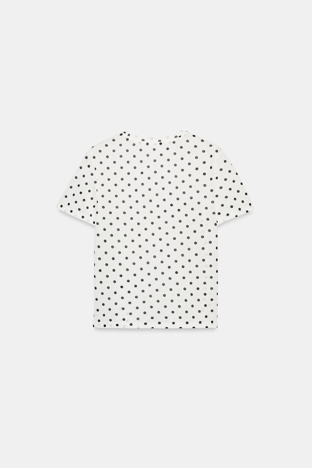 CAMISETA LUNARES MANGA CORTA / Crudo / Negro