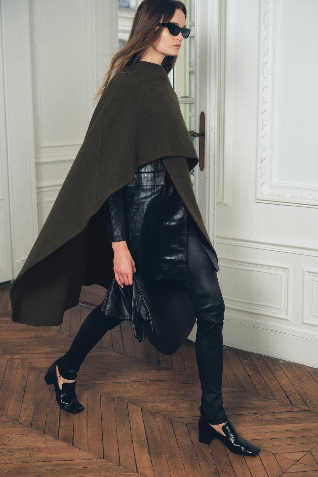 ASYMMETRIC WOOL BLEND CAPE ZW COLLECTION - Zara фото 15