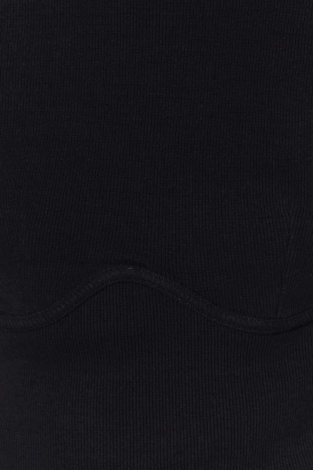 Trendyolmilla Beyaz Biye Detayl? Bisiklet Yaka Crop Fitilli Esnek Orme Bluz TWOAW21BZ0638 фото 17