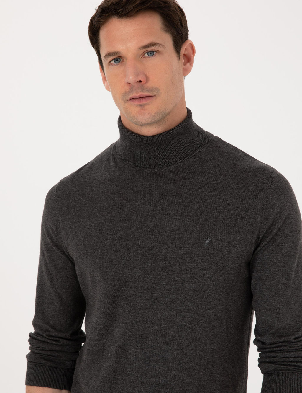 F_me Slim Fit Pamuk Kar___ml_ Bal_k__ Yaka Basic Triko Kazak