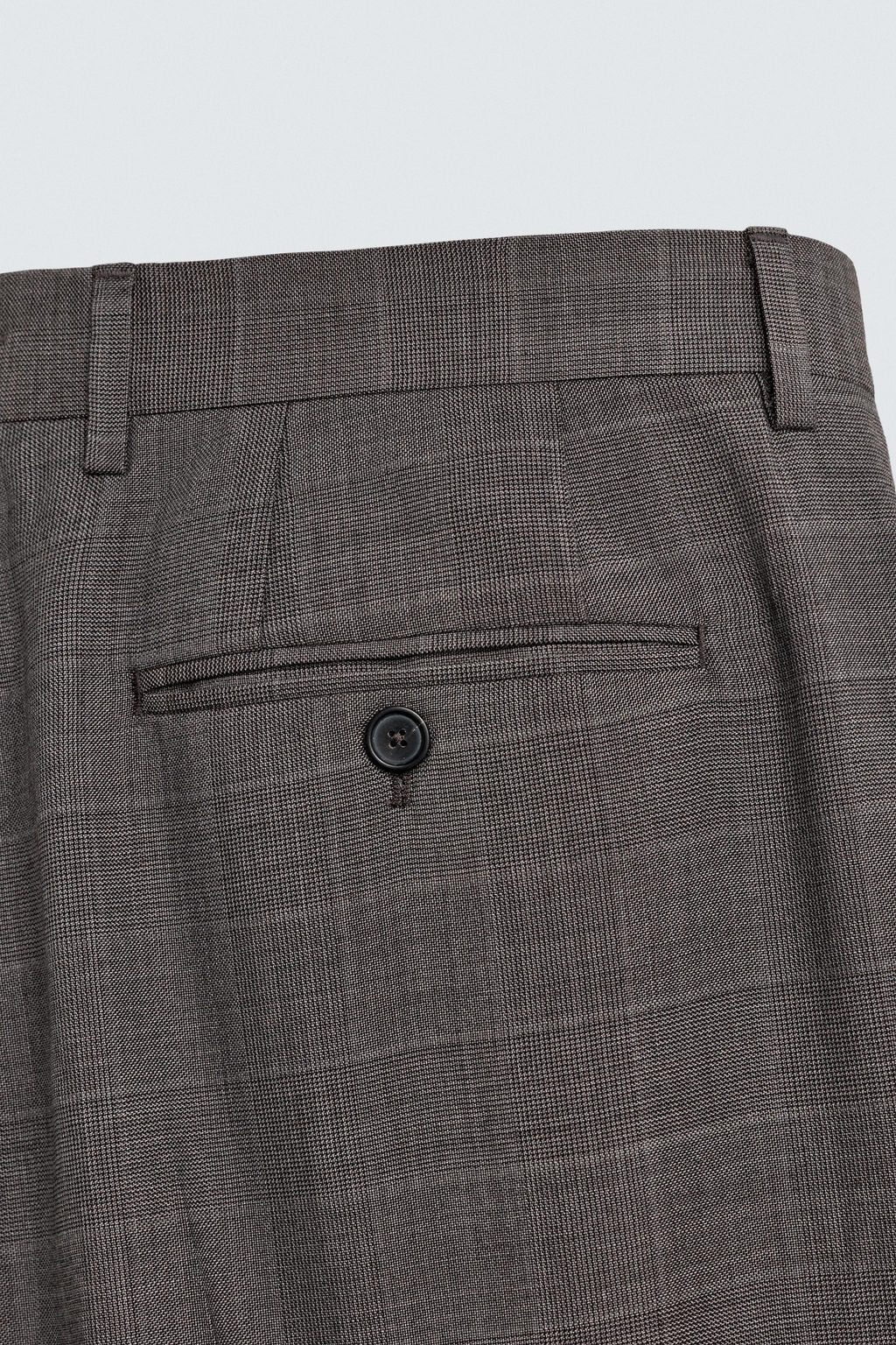 PANTAL?N TRAJE CUADROS 100% LANA / Marr?n - Zara фото 8