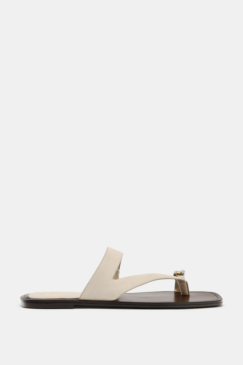 SANDALIA PIEL DETALLE MET?LICO / Beige - Zara фото 2