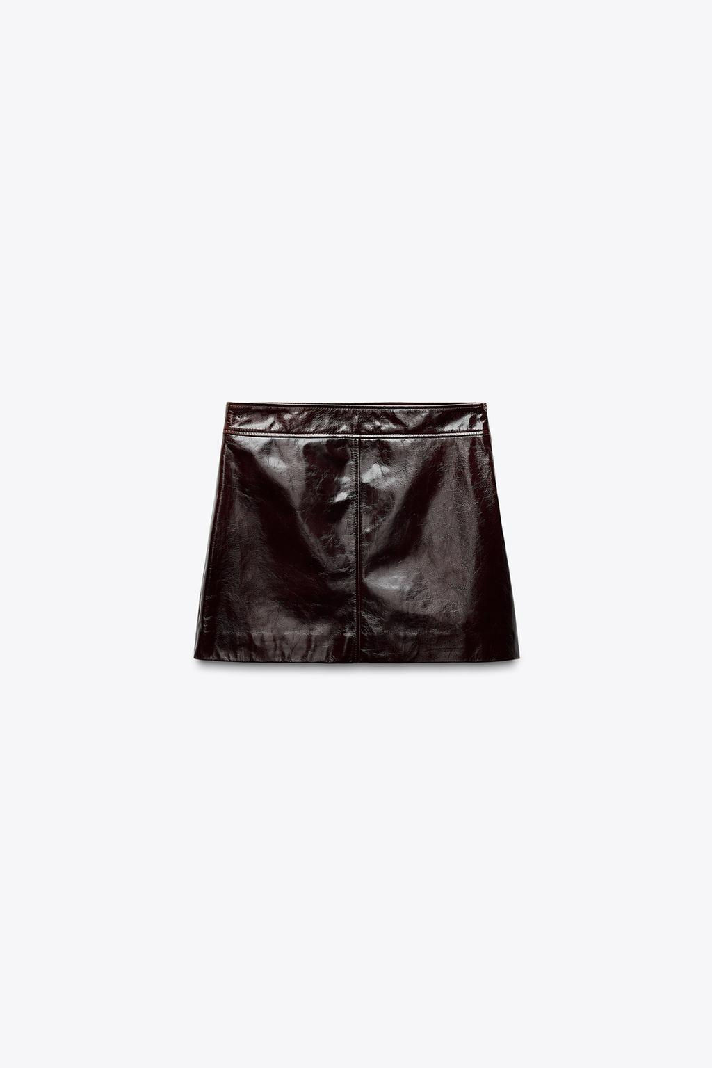 ZW COLLECTION 100% LEATHER SHORT SKIRT - Zara фото 4