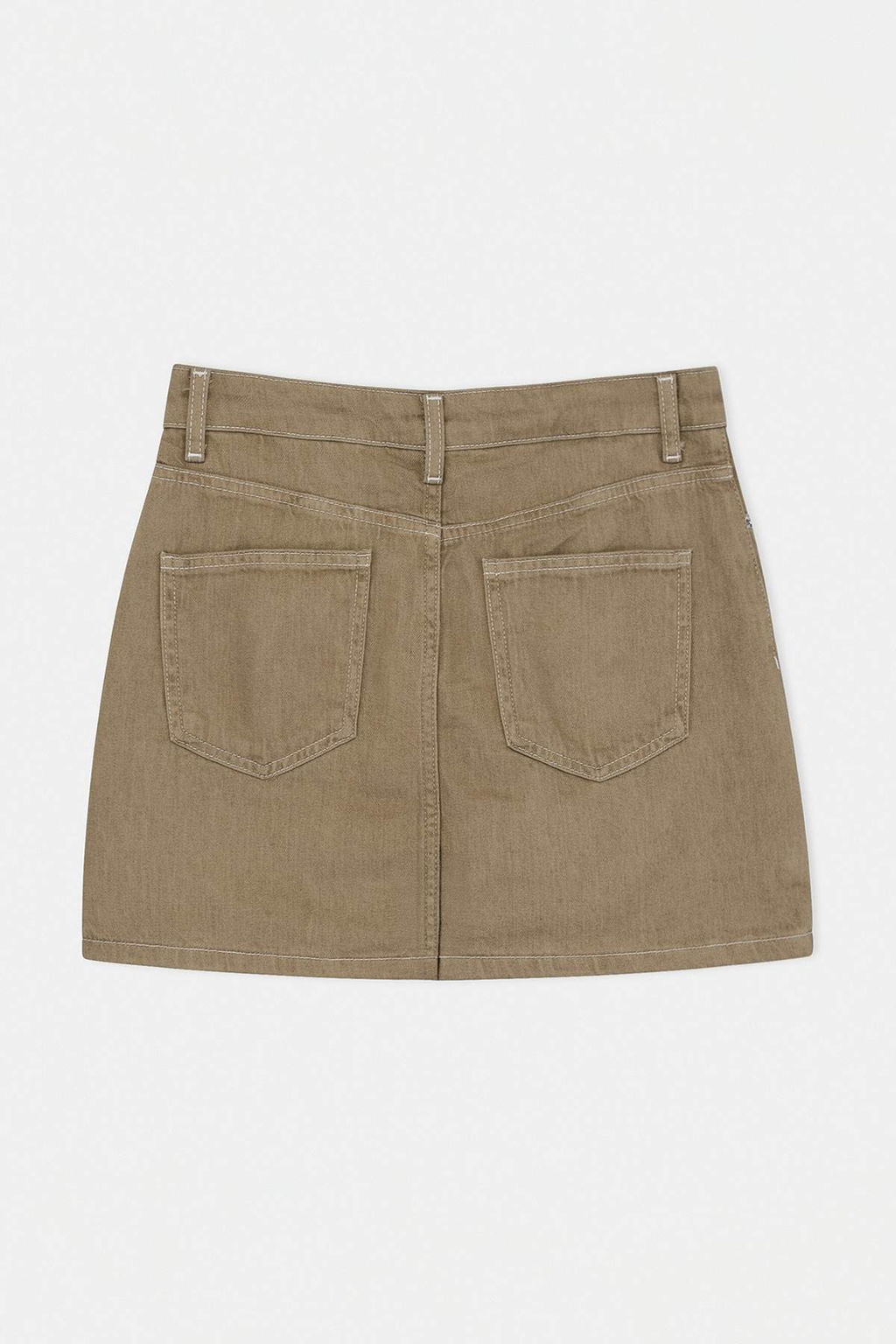 Bej Vintage Y?kama Yuksek Bel Denim Sort Etek TWOSS26SR00110 - Trendyolmilla фото 3