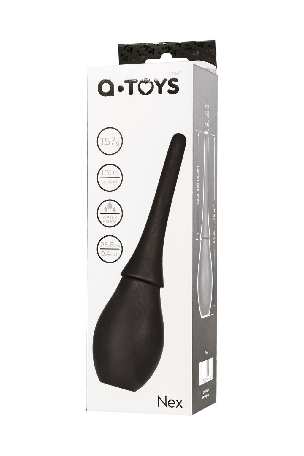 Анальный душ A-Toys by TOYFA Nex, силикон, черный, 23,8 см