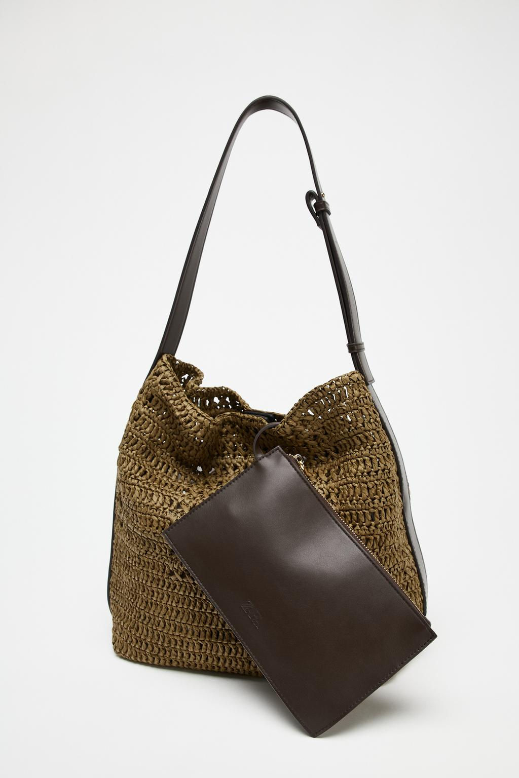 RAFFIA-EFFECT BUCKET BAG - Zara фото 4
