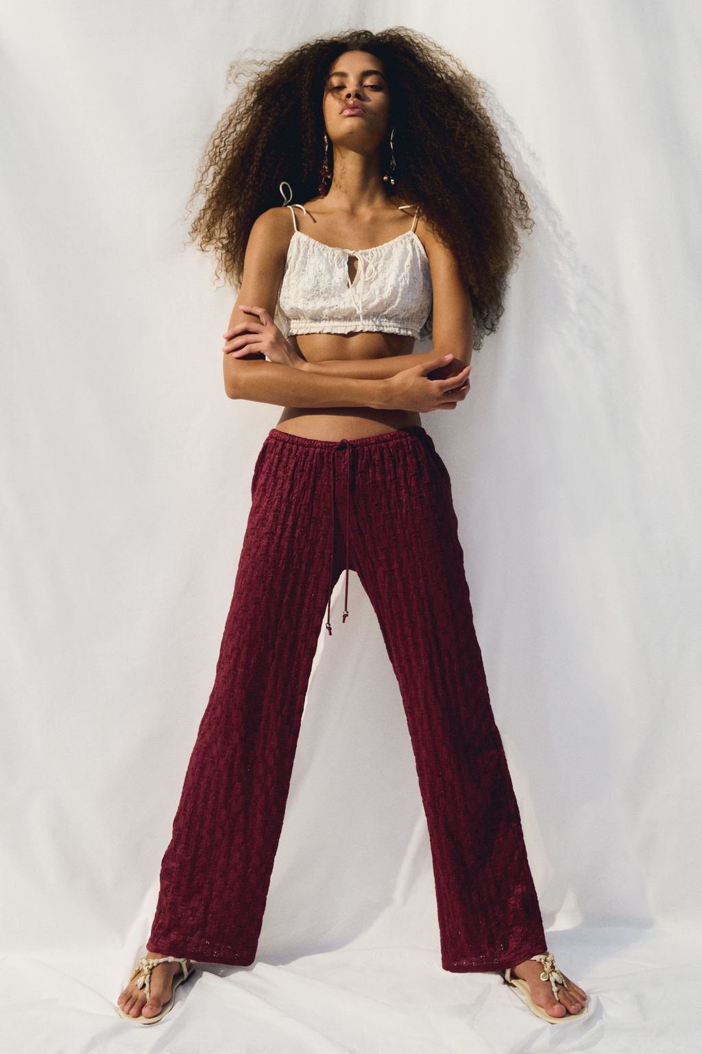 Pantal?n efecto encaje con cord?n de ajuste - H&m фото 6