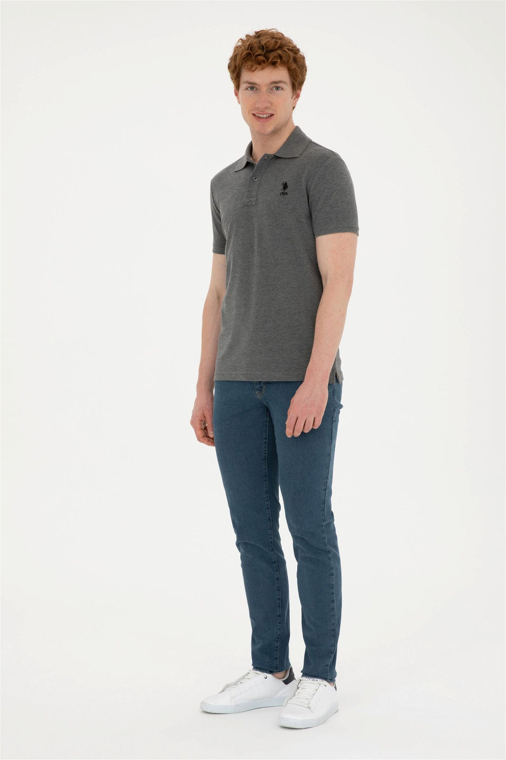 Мужская базовая футболка антрацитового меланжа Неожиданная скидка в корзине - U.s. polo assn фото 4