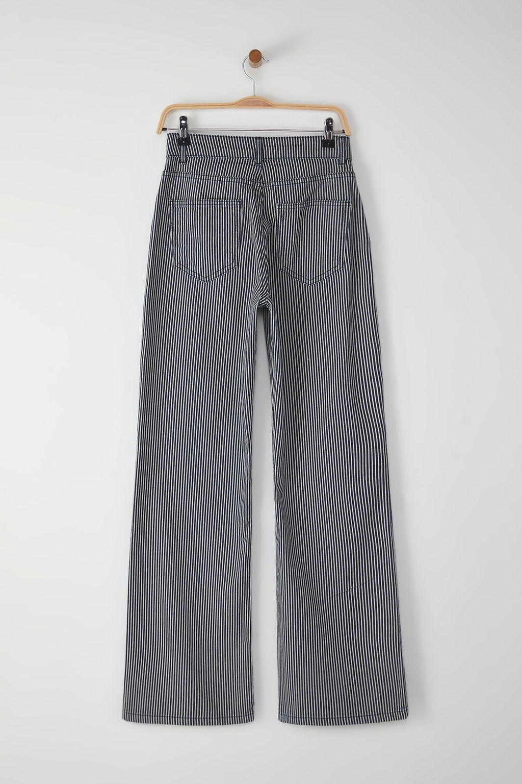 Koyu Mavi Cizgili Normal Bel Wide Leg Jeans TWOSS25JE00258 - Trendyolmilla фото 6