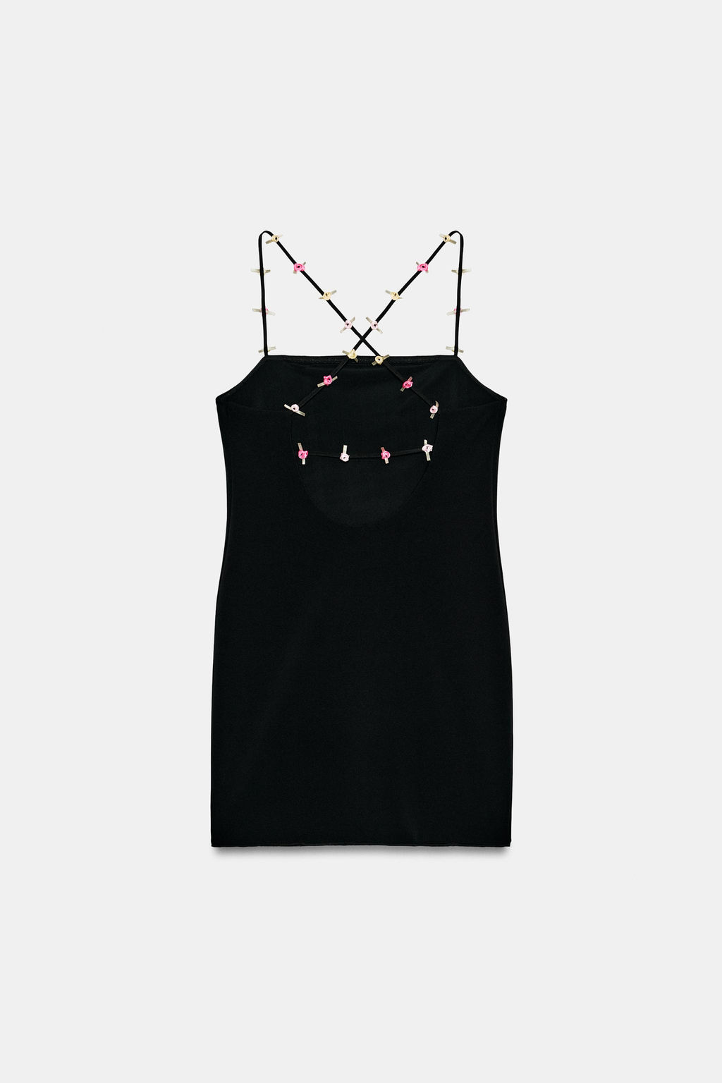 VESTIDO STRETCH TIRANTES FLORES / Negro - Zara фото 7