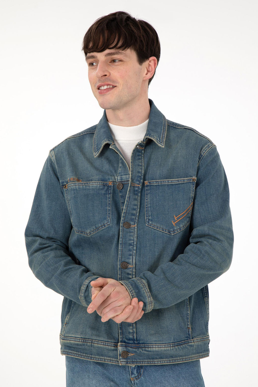 Мужская зеленая джинсовая рубашка Неожиданная скидка в корзине - U.s. polo assn фото 3