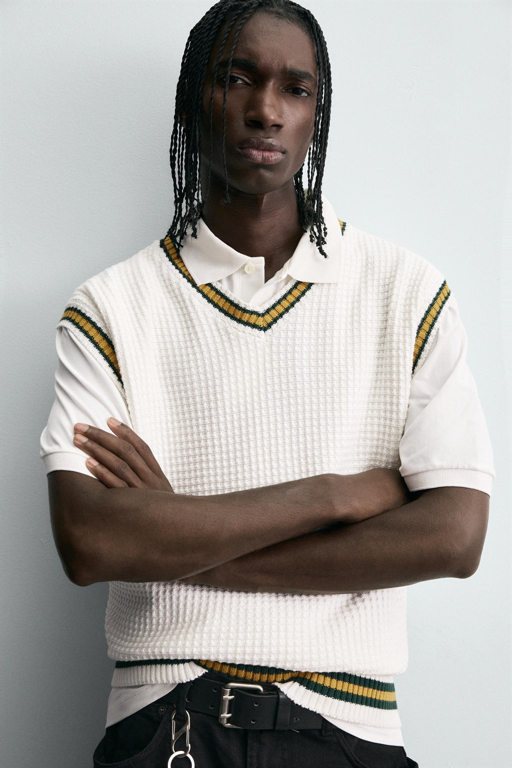 CONTRAST STRIPE KNIT WAISTCOAT - Zara фото 6