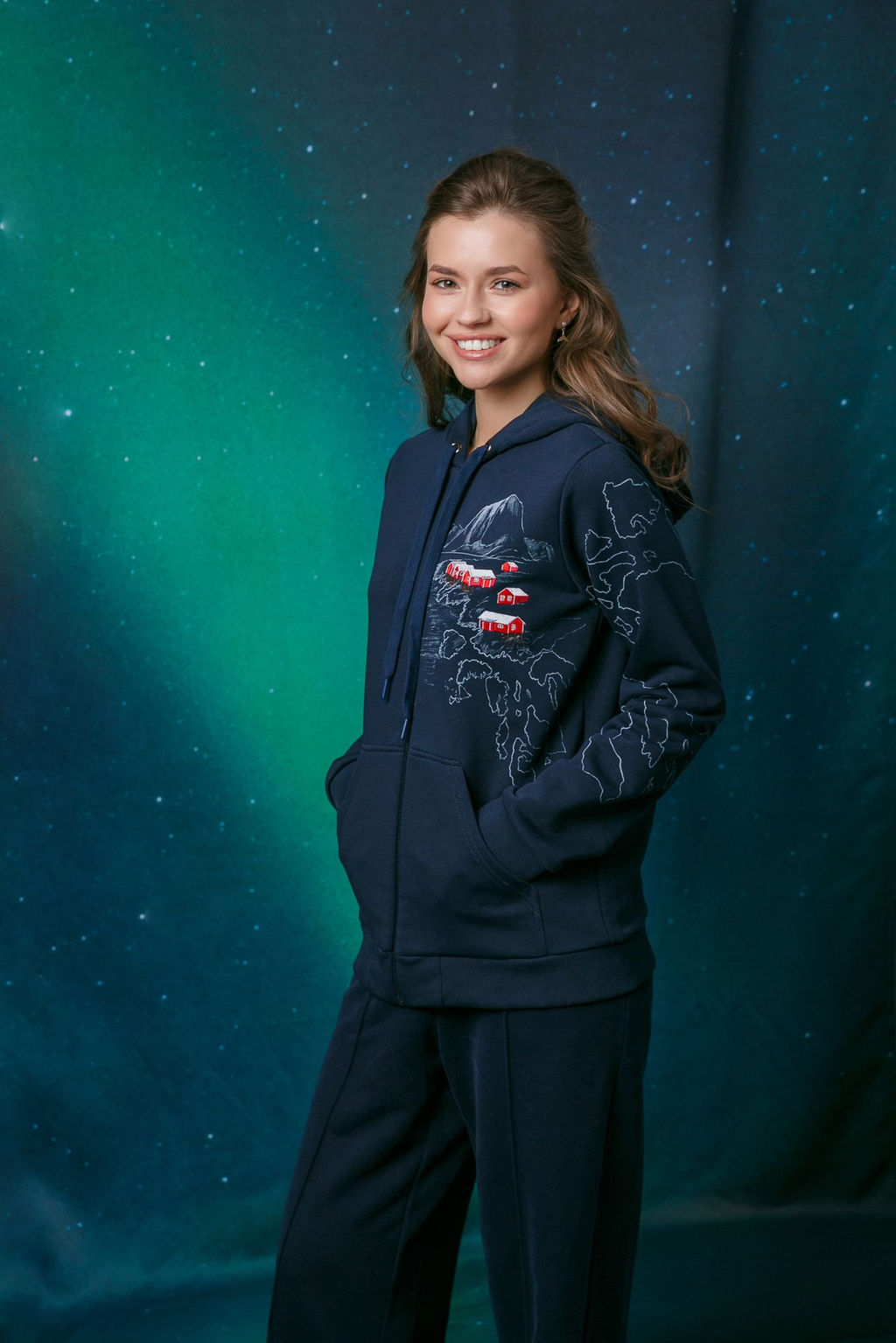 Толстовка на молнии женская Lofoten Landscape - Captain's mate фото 3