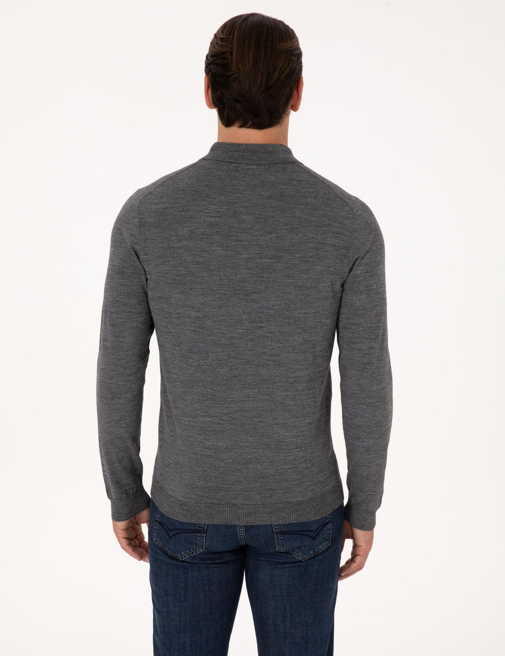 F_me Regular Fit Y_n Kar___ml_ Polo Yaka Basic Triko Kazak - Cacharel фото 5