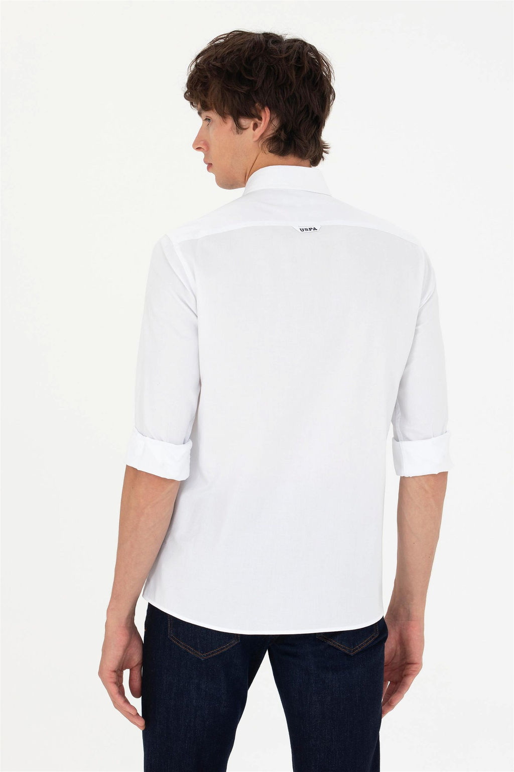 Мужская белая базовая рубашка с длинным рукавом - U.s. polo assn фото 12