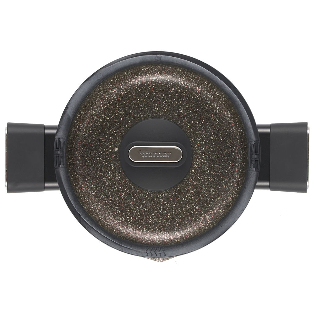 51450 WERNER Кастрюля ORGANIC STONE STYLE 20x10,0 см/2,8 л с индукционным дном, с двухслойным антипригарным покрытием Pfluon, бакелитовая ручка с покрытием Soft Touch. Цвет: коричневый. Материал: прессованный алюминий. Толщина стенок и дна: 2,6 мм.  фото 4