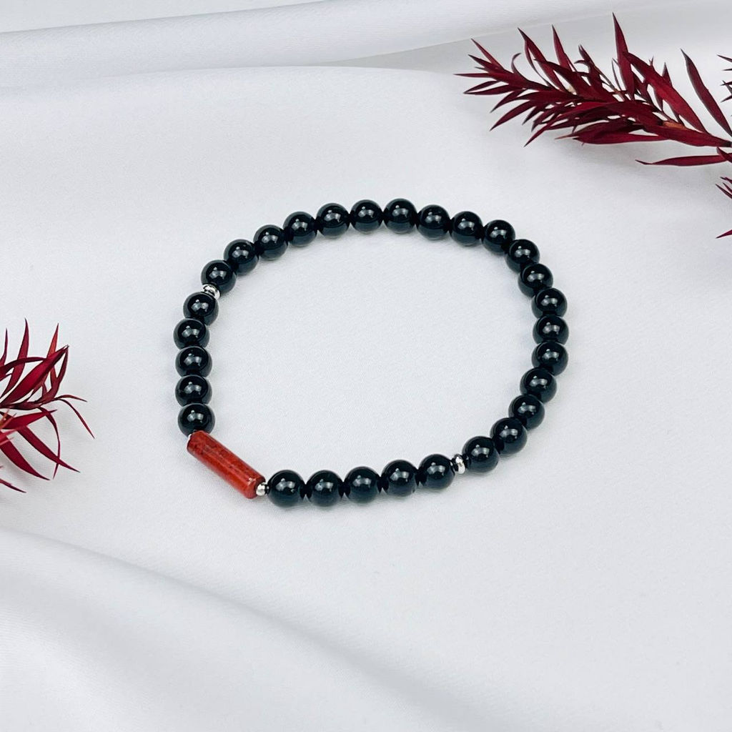 Браслет из черного Турмалина Шерл и Яшмы - Радуга самоцветов фото 2