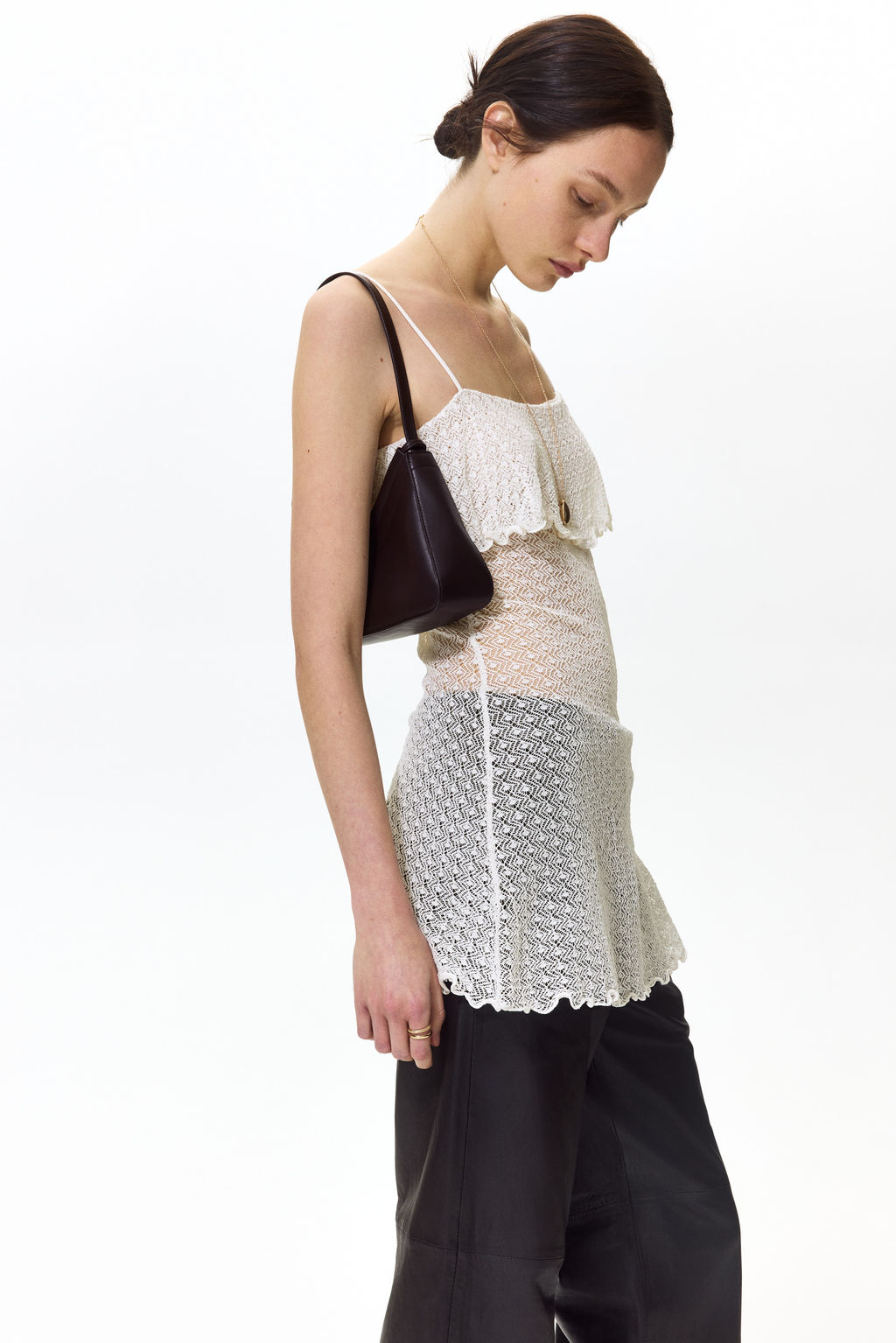Top en punto pointelle con tirantes espagueti - H&m фото 4