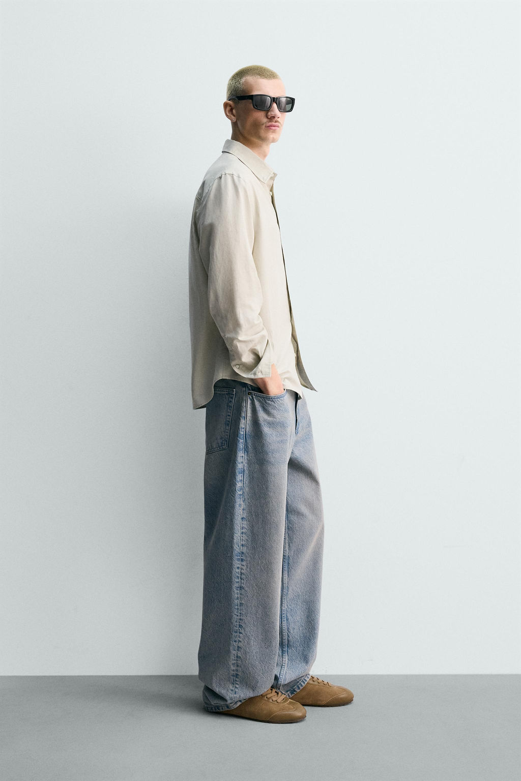 CAMISA REGULAR FIT C??AMO - ALGOD?N / Arena - Zara фото 4