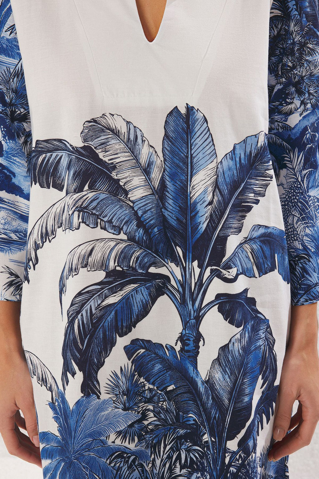 Tropikal Desenli Dokuma %100 Pamuk Maxi Plaj Elbise TBESS25EL00046 - Trendyolmilla фото 3